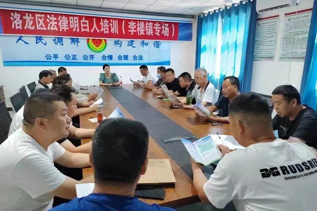 河南省洛陽(yáng)市洛龍區(qū)李樓司法所開(kāi)展《民法典》專題普法講座暨“法律明白人”培訓(xùn)。河南省司法廳供圖
