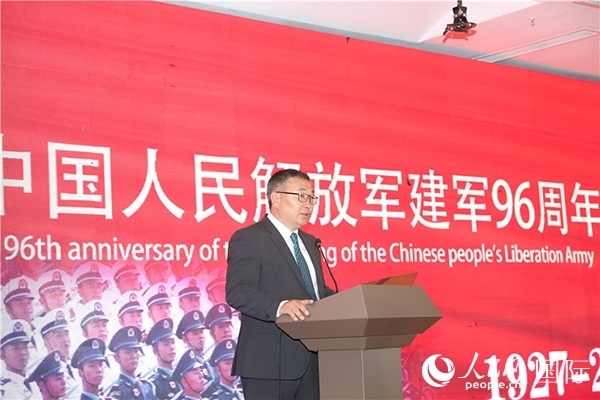 蒙古國(guó)國(guó)防部副部長(zhǎng)瑪格奈致辭。人民網(wǎng)記者 霍文攝J
