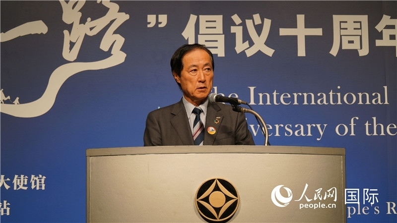 日本經(jīng)團(tuán)聯(lián)副會(huì)長(zhǎng)佐藤康博發(fā)言。人民網(wǎng) 蔣曉辰攝