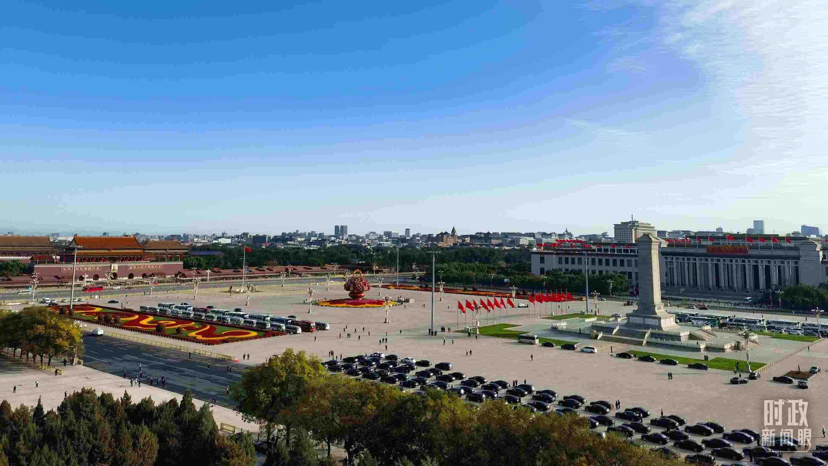 △18日的天安門廣場。（總臺央視記者周志國拍攝）