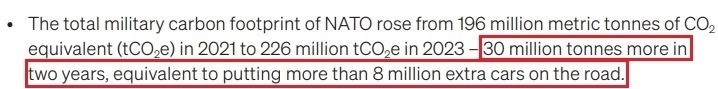 看看北約的“碳足跡”，就知道西方的氣候承諾有多扯