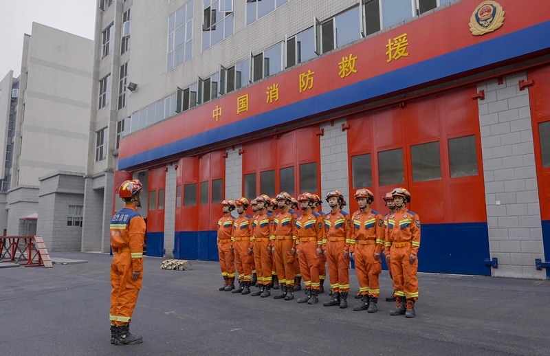 集結(jié)列隊。受訪者供圖