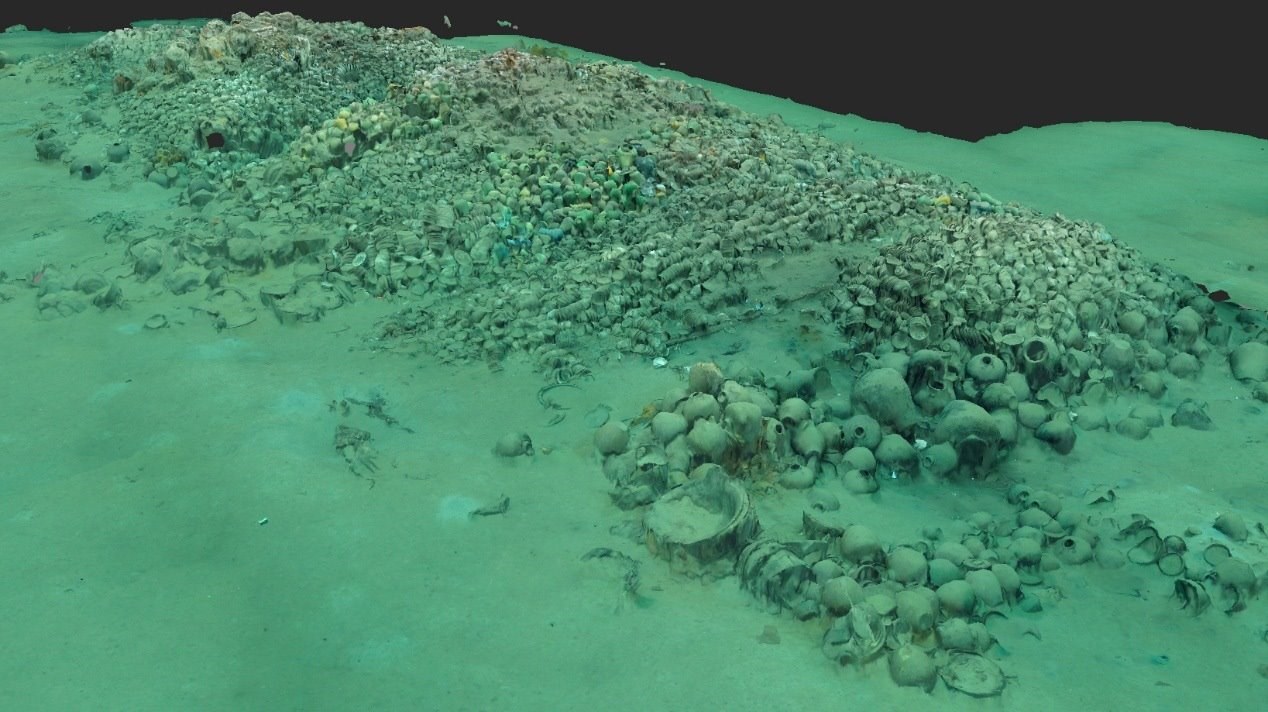 南海西北陸坡一號沉船遺址核心區(qū)三維圖。國家文物局供圖