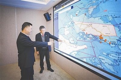 圖③：法官為涉案船舶尋找安全的錨泊地點。