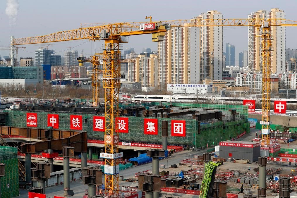 2月2日，北京城市副中心站綜合交通樞紐工程建設現場。新華社記者 李木子 攝