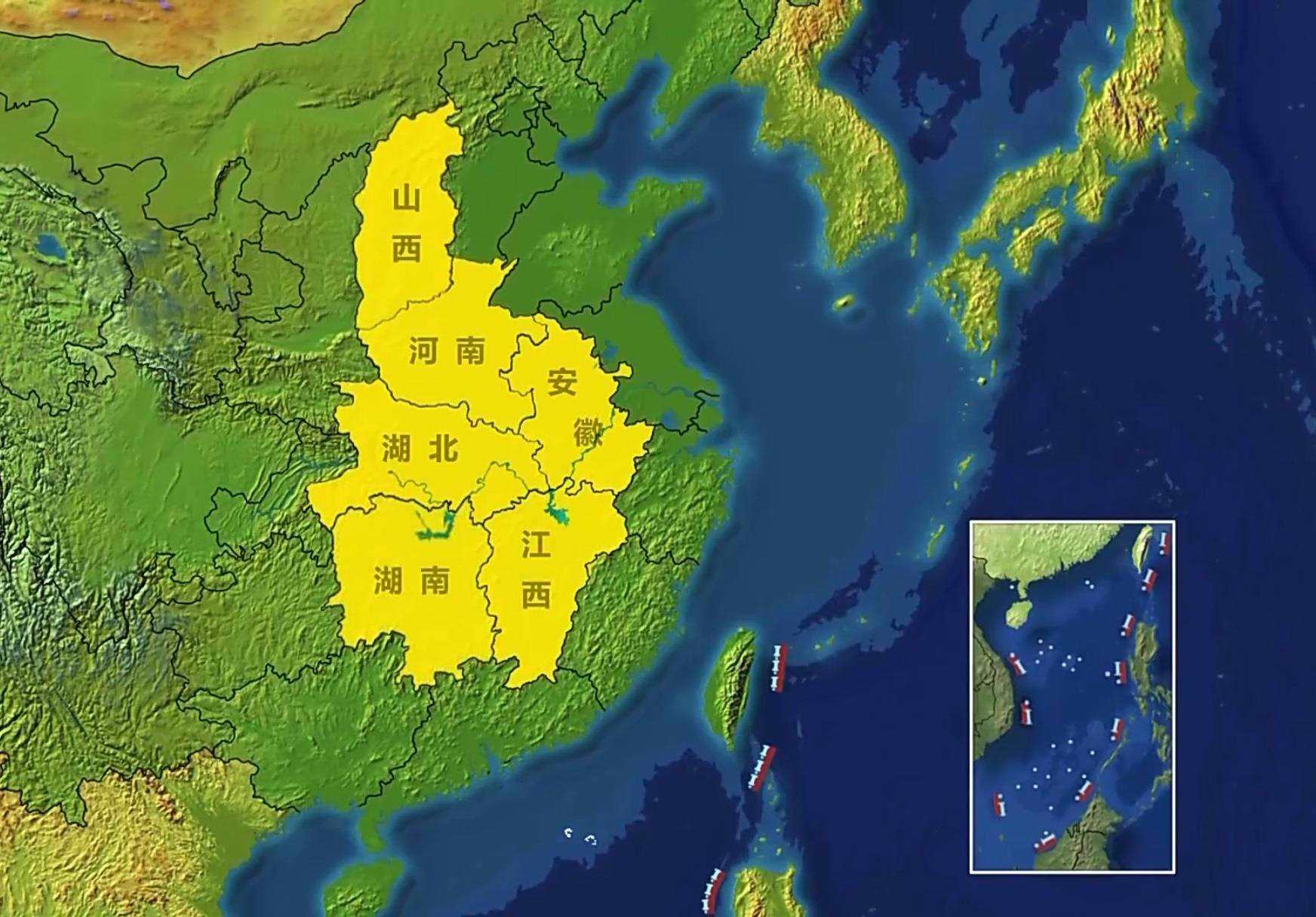 △中部地區(qū)包括晉皖贛豫鄂湘6省。