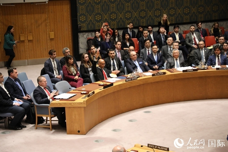 4月18日，安理會投票現(xiàn)場，12個成員投贊成票。 人民網(wǎng)記者 李志偉攝