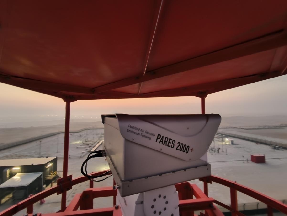 紅外線氣體監(jiān)測及智能預(yù)警系統(tǒng)主設(shè)備。振華石油供圖