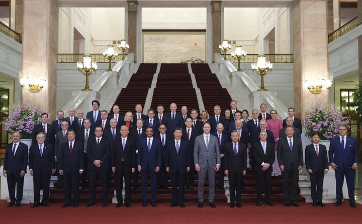 3月28日上午，國家主席習(xí)近平在北京人民大會堂會見國際工商界代表。新華社記者 丁林 攝