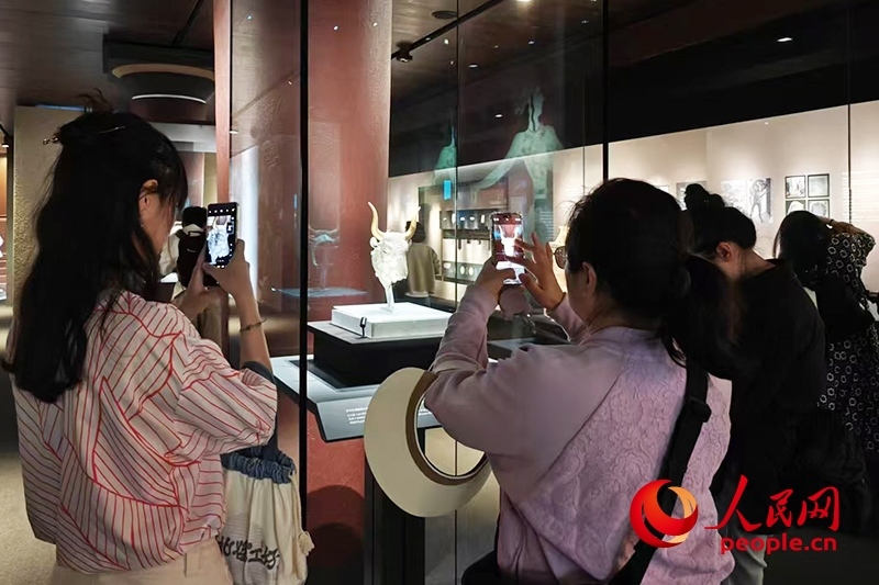 觀眾在故宮博物院參觀展覽。人民網(wǎng)記者 韋衍行攝