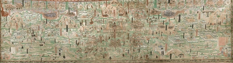 莫高窟第61窟內(nèi)的《五臺(tái)山圖》。